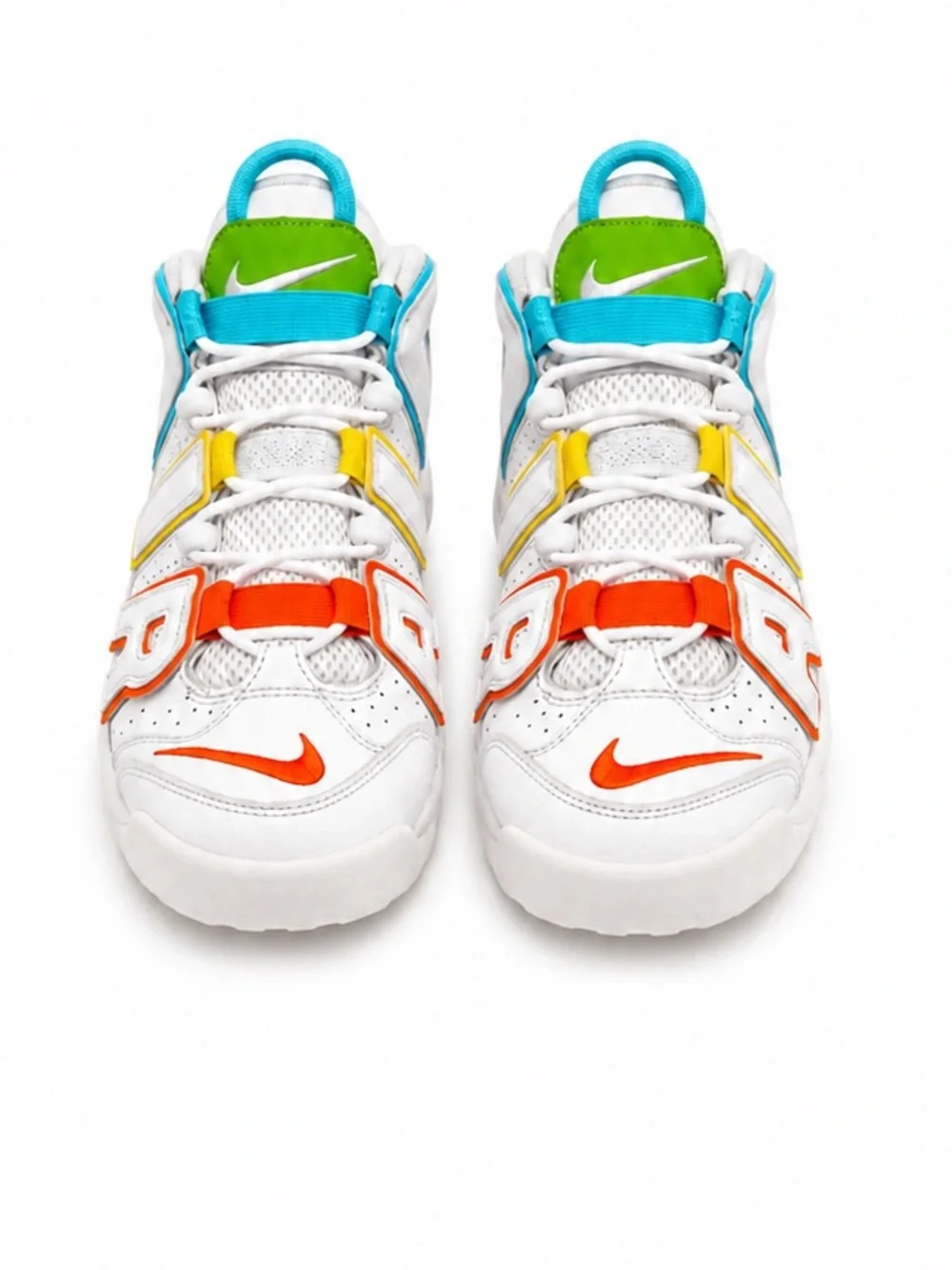 Nike Air More Uptempo White Rainbow Sneakers Size 8.5